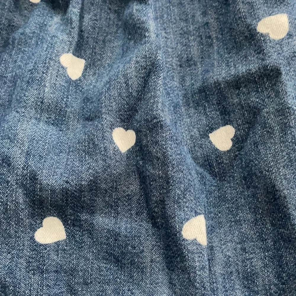 Baby Gap Denim Heart Blue White Top Tunic Dress 3-6 Month